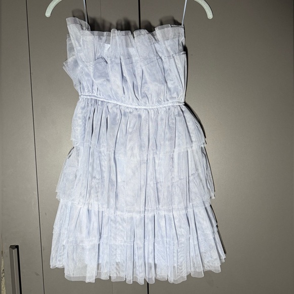 The Post ~ Tulle Mini Dress ~ Size Extra Small ~ Color Light Blue - Picture 2 of 5